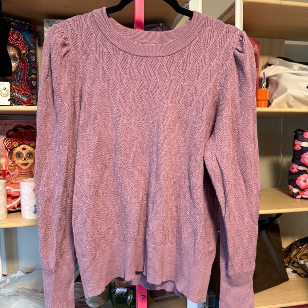 Marbel Lavender Cable Knit Sweater XL EUC